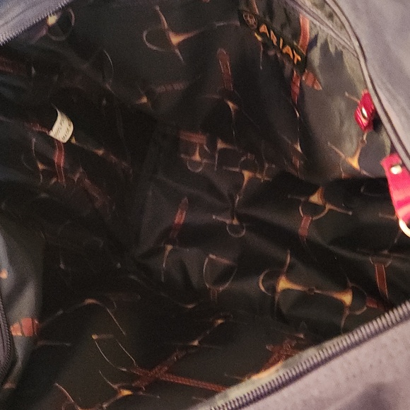 Ariat navy blue tote bag with red, white, and blue straps - Picture 9 of 12